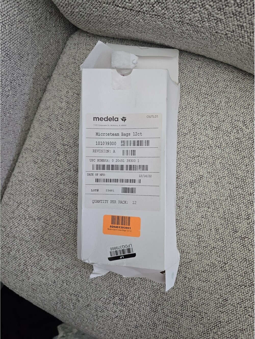 Medela micro steam bags 12 count item 321 bin 20